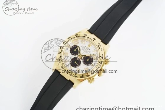 AAA Replica Watches Best 116518 V 2102 White Rubber Edition Arabic EasyMatch SA4130 Daytona Dial Clean 1:1 on Oysterflex Strap 0104